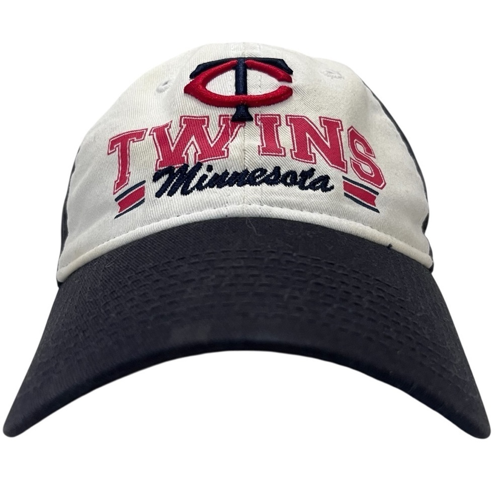 Minnesota Twins Adjustable Black White Red Embroidered Baseball Cap by New Era